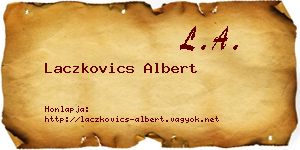 Laczkovics Albert névjegykártya